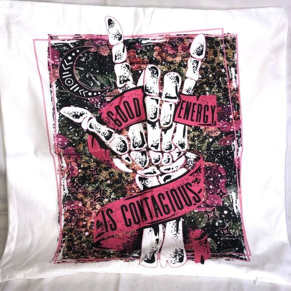 Good Energy Is Contagious Pillow Cover 18" NEW!! - Picture 1 of 7